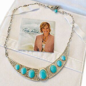 Carolyn Pollack Relios Sterling Silver and Turquoise Arch Necklace 925 Silver